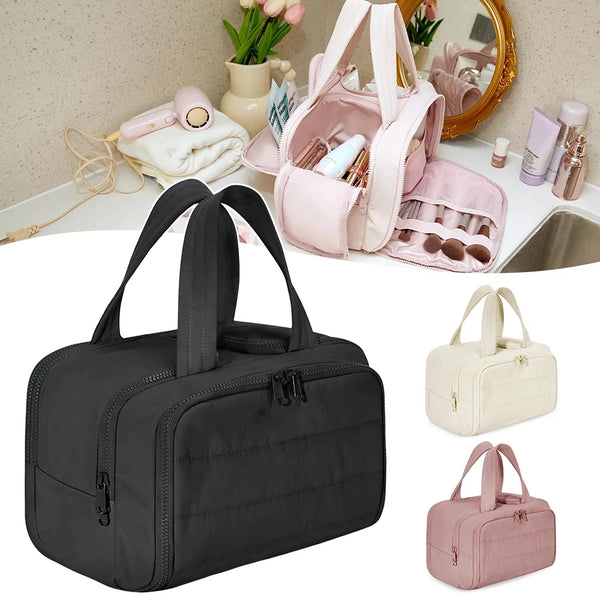 Pack It All: Spacious Wide-Open Travel Cosmetic Bag